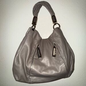 Gray Leather Michael Kors Shoulder Bag